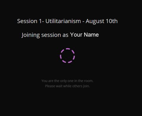 Joining Session screen